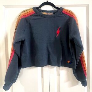 Aviator Nation bolt crop classic crewneck